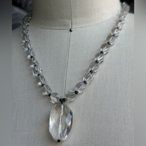 AVI SOFFER | Vintage | Israel 925 A.S | Rock Quartz Lavaliere Sterling Necklace